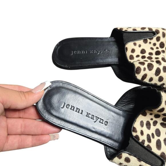 Jenni Kayne Pony Hair Leopard Print Mules Size: 38 - Picture 2 of 7